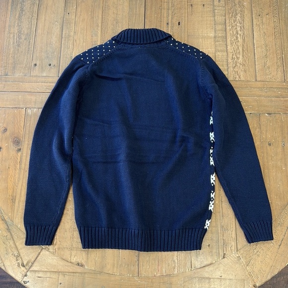 Janie and Jack navy fairisle cowl neck sweater - Picture 5 of 6